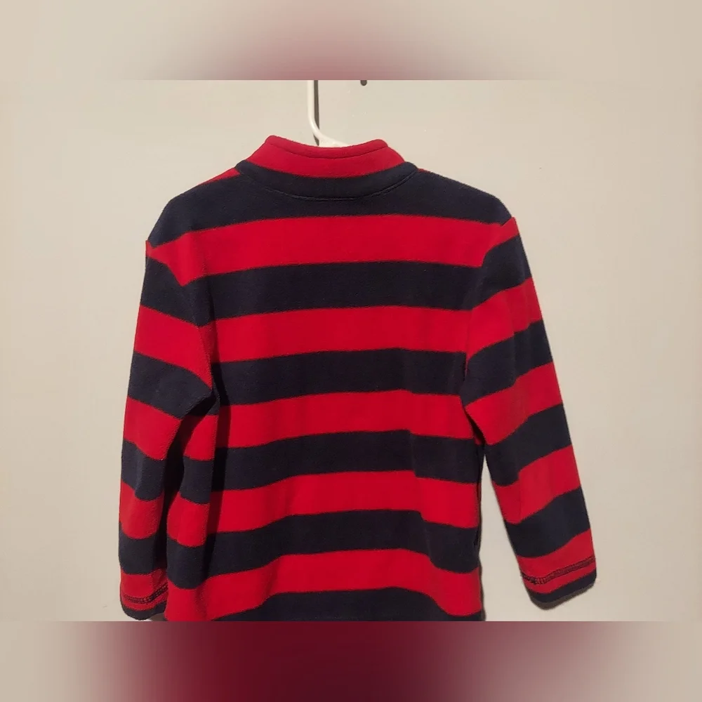 Hanna Andersson Fleece Quarter Zip 1/4 Pullover Size 100 4 Red Boy’s Striped